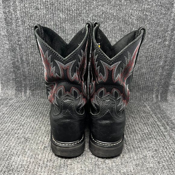 Ariat Sierra Square Steel Toe Western Boots Black Leather Cowboy Mens 8.5 D - Picture 5 of 9